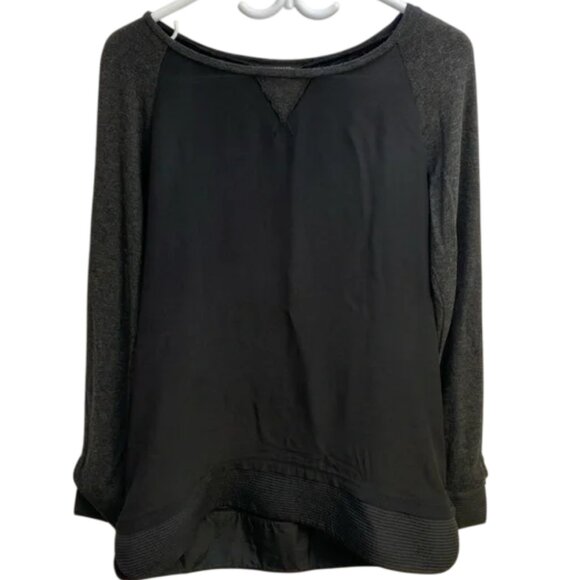 Weekend Max Mara silk panel long sleeve top black women's size L - Picture 1 of 10